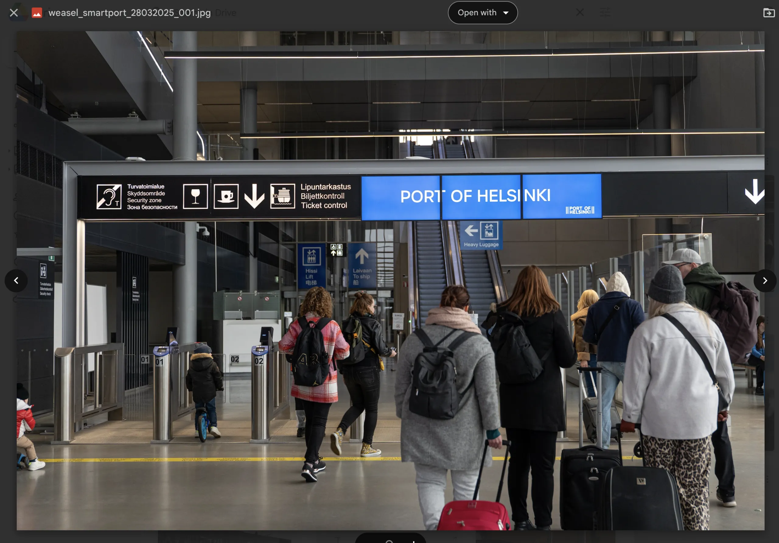Passengers at port terminal